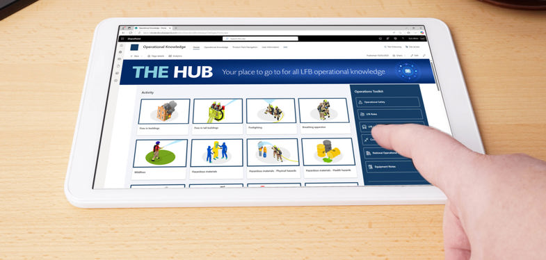 The Hub displayed on a tablet