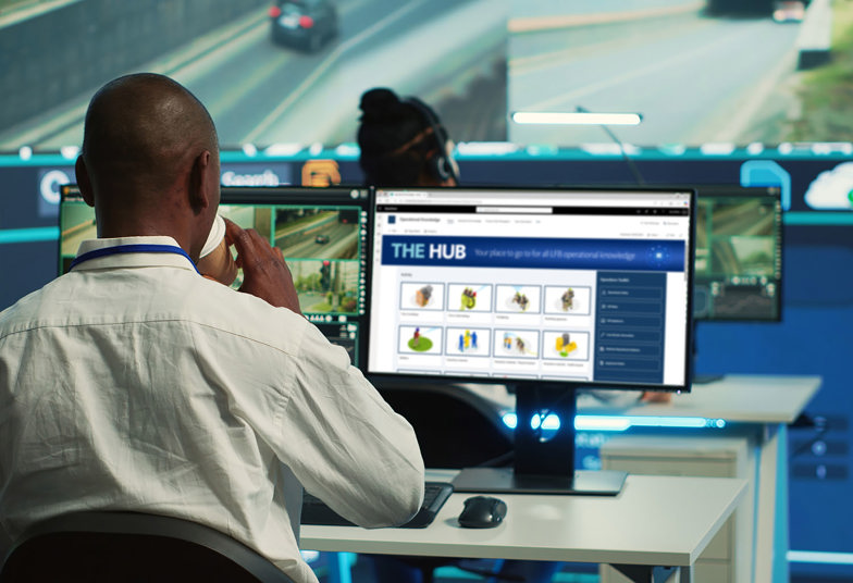 The Hub being used in a control room